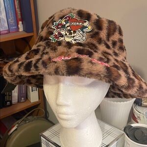ED HARDY Leopard Print Bucket Hat